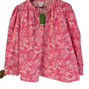 Lilly Pulitzer Pink and White Floral Blouse